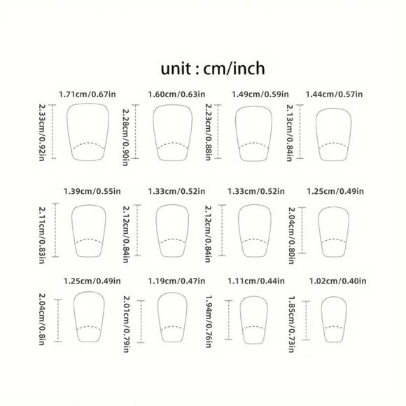 Nails Ombre Hearts Press On 24 Stylish Trendy Reuable Manicure Sexy Glam Pretty - Picture 3 of 4